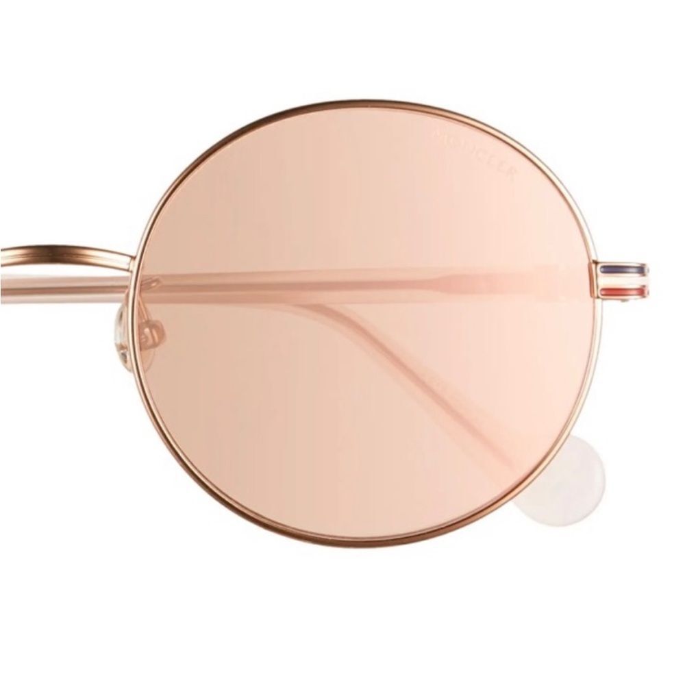 MONCLER ROSE GOLD MIRRORED ROUND UNISEX SUNGLASSES ML 0132-D - Picture 2 of 5